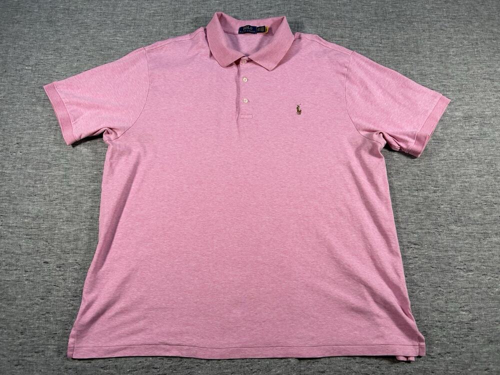 Polo Ralph Lauren Shirt Mens XXL Big Pink Short Sleeve Casual Cotton Preppy